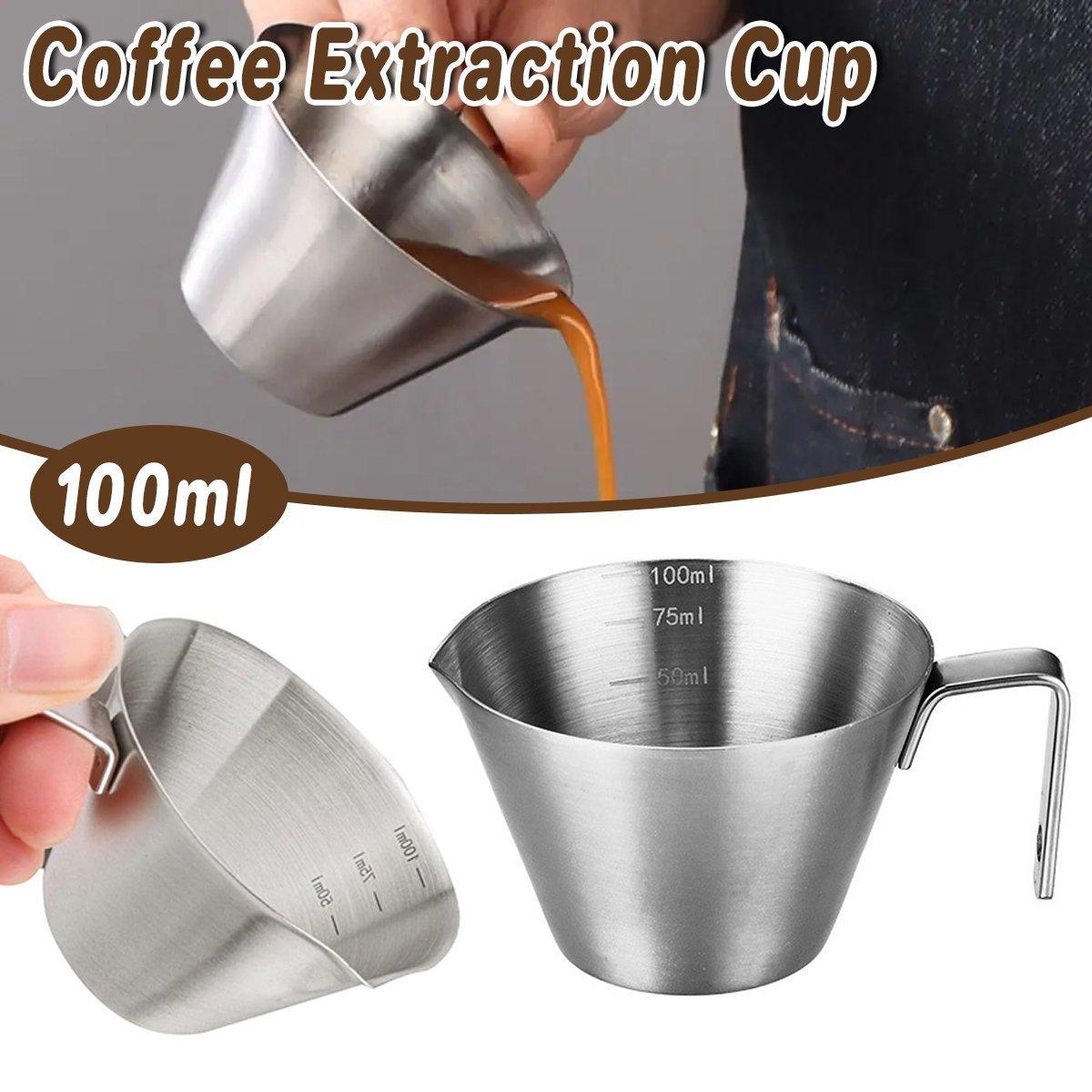 V528-COFFEE-EXTRACT-CUP-SILVER-998402-202509291619-00 100ml Stainless Steel Coffee Extraction Measuring Cup Graduated Coffee Tool - Image 1