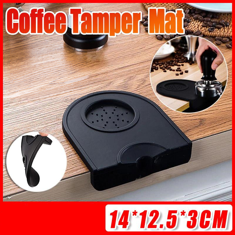 V528-COFFEEMATS-S-45991-202509291754-00 Silicone Coffee Tamper Mat Non Slip Corner Tamping Pad for Espresso Station 14x12.5cm - Image 1