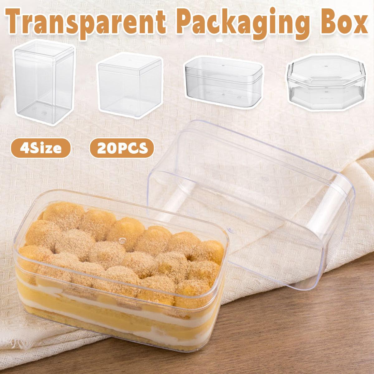V528-COOKIE-BOX-20PCS-977783-202510010446-00 20pcs Transparent Biscuit Box Plastic Cake Box Pastry Dessert Storage Container - 5.5x9.5cm - Image 1