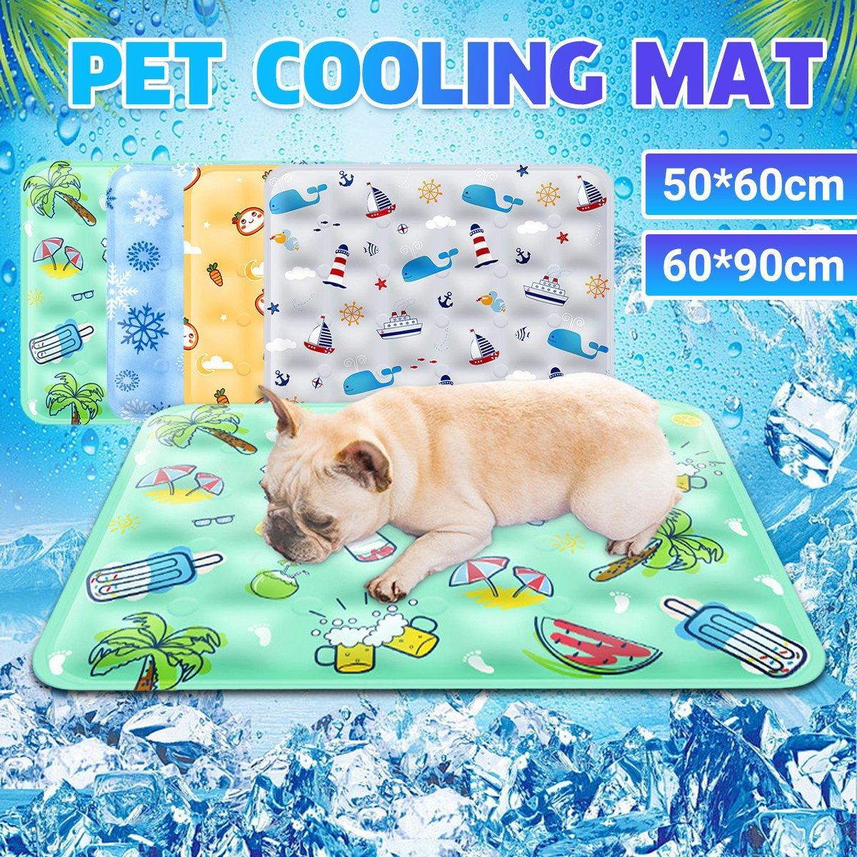 V528-COOL-PAD-YELLOW-L-715514-202509301218-00 Cooling Ice Mat for Pets Summer Dog and Cat Cooling Pad Comfortable Pet Bed - Yellow - 50x60cm - Image 1