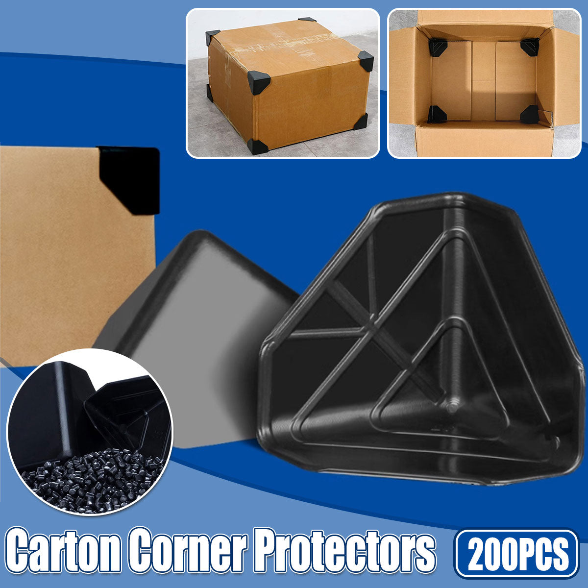 V528-CORNER-BEAD-200PCS-311082-202509251546-00 200pcs Plastic Corner Protectors Carton Anti Collision Box Edge Protection Guard - Image 1