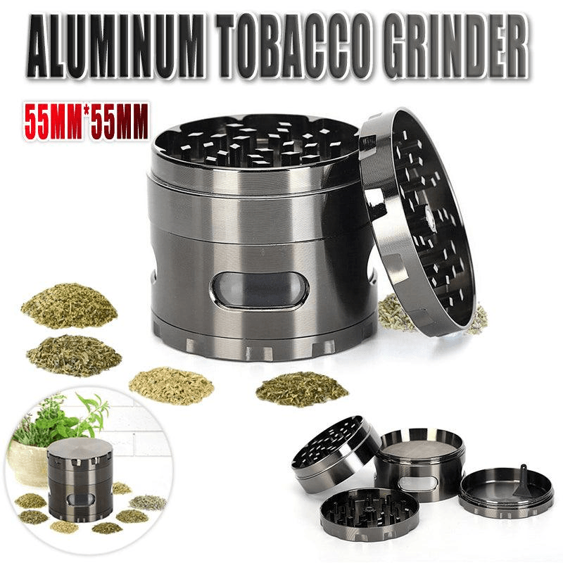 V528-CORNERLESSGRINDER-GUN-804392-202509291819-00 Zinc Alloy 4-Layer Aluminum Herbal Tobacco Herb Grinder Smoke Grinders Gun Black - Image 1