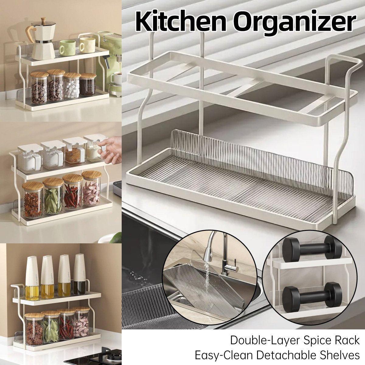 V528-CUP-HOLDER-640187-202509251036-00 2 Tier Shelf Kitchen Storage Rack Organizer for Home and Countertop Organization - Image 1