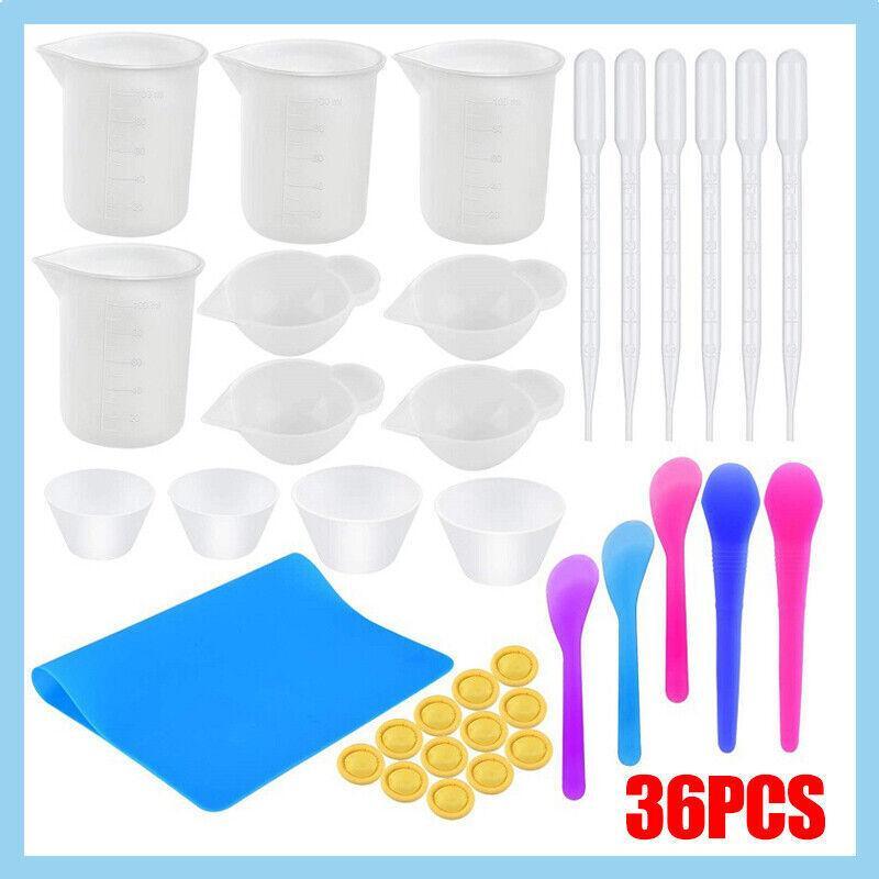 V528-DIYTOOL-36PCS-58536-202509250921-00 36PCS Silicone Mixing and Measuring Cup Set for Resin Casting and DIY Craft Projects - Image 1