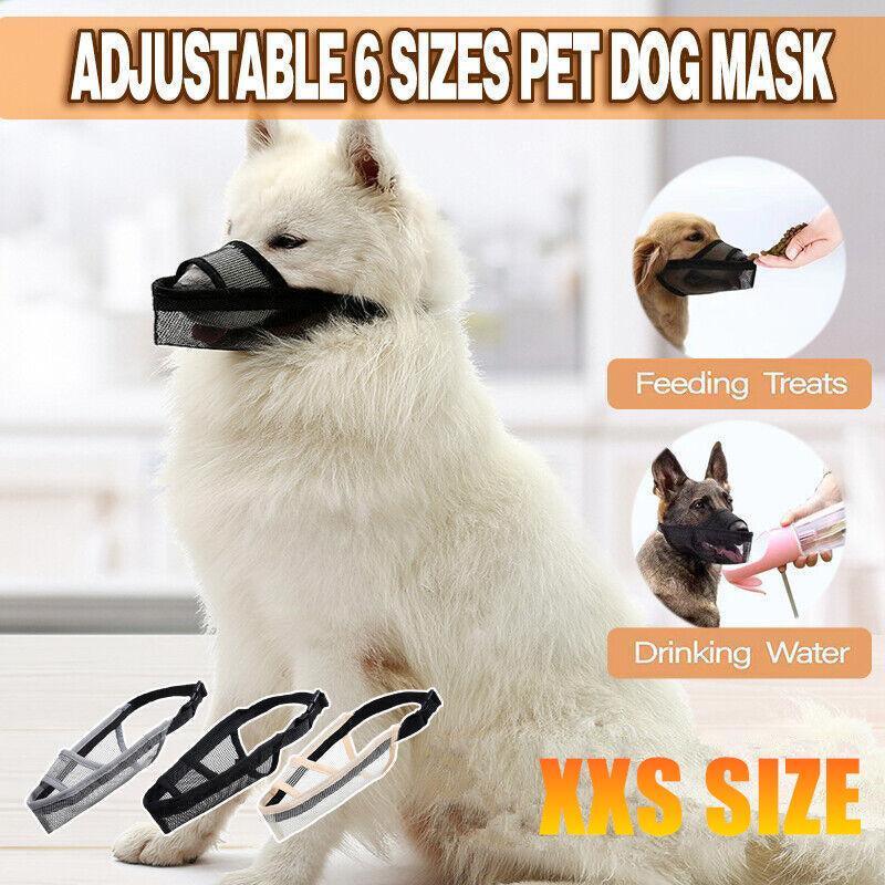 V528-DOGMUZZLE-BEIGE-S-37493-202509302118-00 Adjustable XXS Size Pet Dog Mask Mouth Muzzle Anti Barking Bite Stop Chewing Mask - Beige - Image 1
