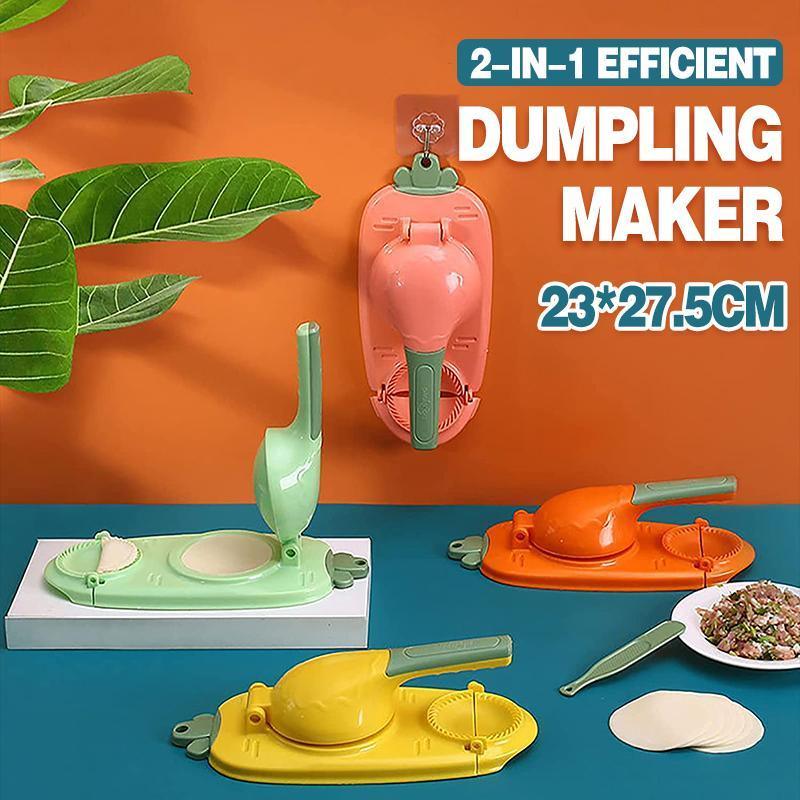V528-DUMPLINGMAKERTOOLS-PINK-124634-202510010327-00 2in1 Dumpling Skin Chapati Maker Press Machine Wrapper Mould Handle Tools Pastry - Leather Pink - Image 1