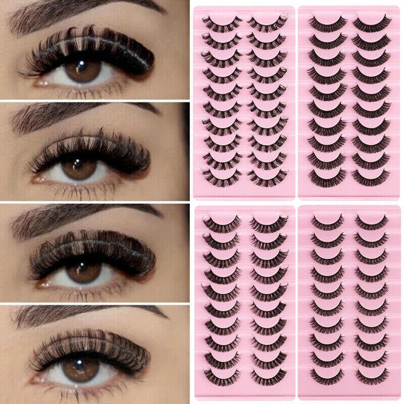V528-EYELASHE-10PAIR-DH06-04-306471-202510010736-00 10 Pairs Russian D-Curl Mink False Eyelashes - Full & Curled - DH06-04 - Image 1