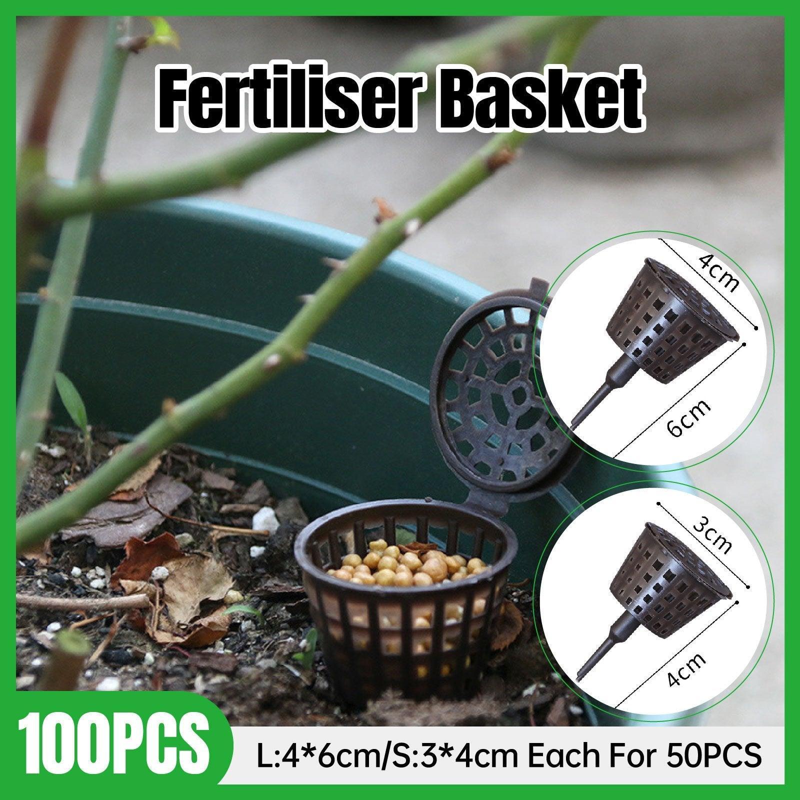 V528-FERTILISER-BASKET-100PCS-513409-202509251703-00 100x Plastic Fertilizer Baskets with Lid Balcony Gardening Tools Bonsai Supplies - Image 1