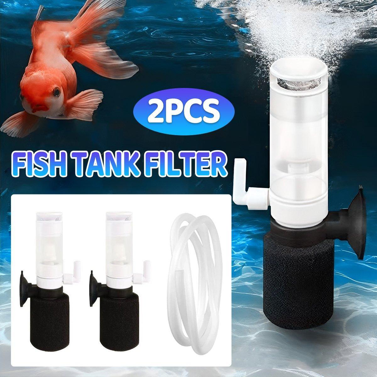 V528-FILTER-2PCS-458008-202509291527-00 Compact Mini Aquarium Filter 3 in 1 Water Filter Aerator for Fish Tanks Quiet - Image 1