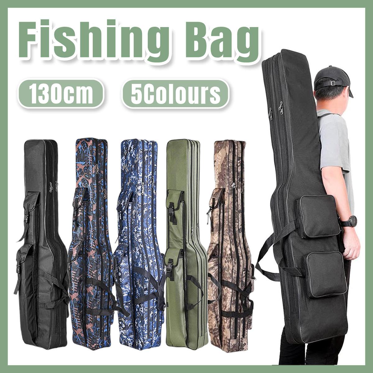 V528-FISH-GEAR-BAG-GREEN-189659-202509301300-00 130cm Big Belly Fishing Tackle Bag Rod Storage Carry Case Outdoor Fishing Bag - Green - Image 1