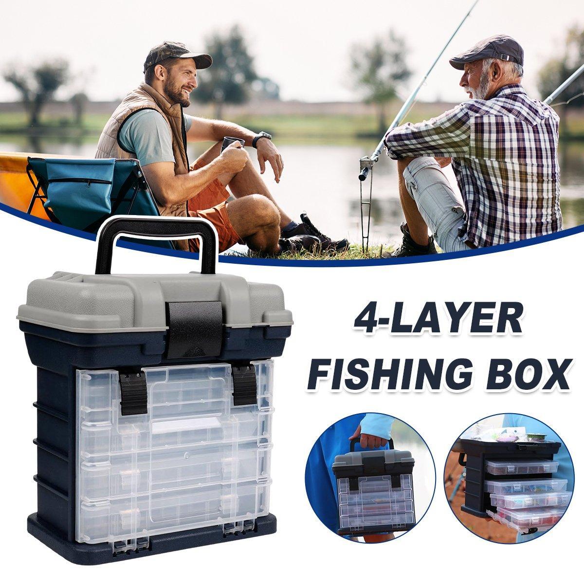 V528-FISHING-BOX-FOUR-LEVELS-531096-202509291609-00 Removable 4 Tray Heavy Duty Fishing Tackle Box Storage Organizer for Tackle - Image 1