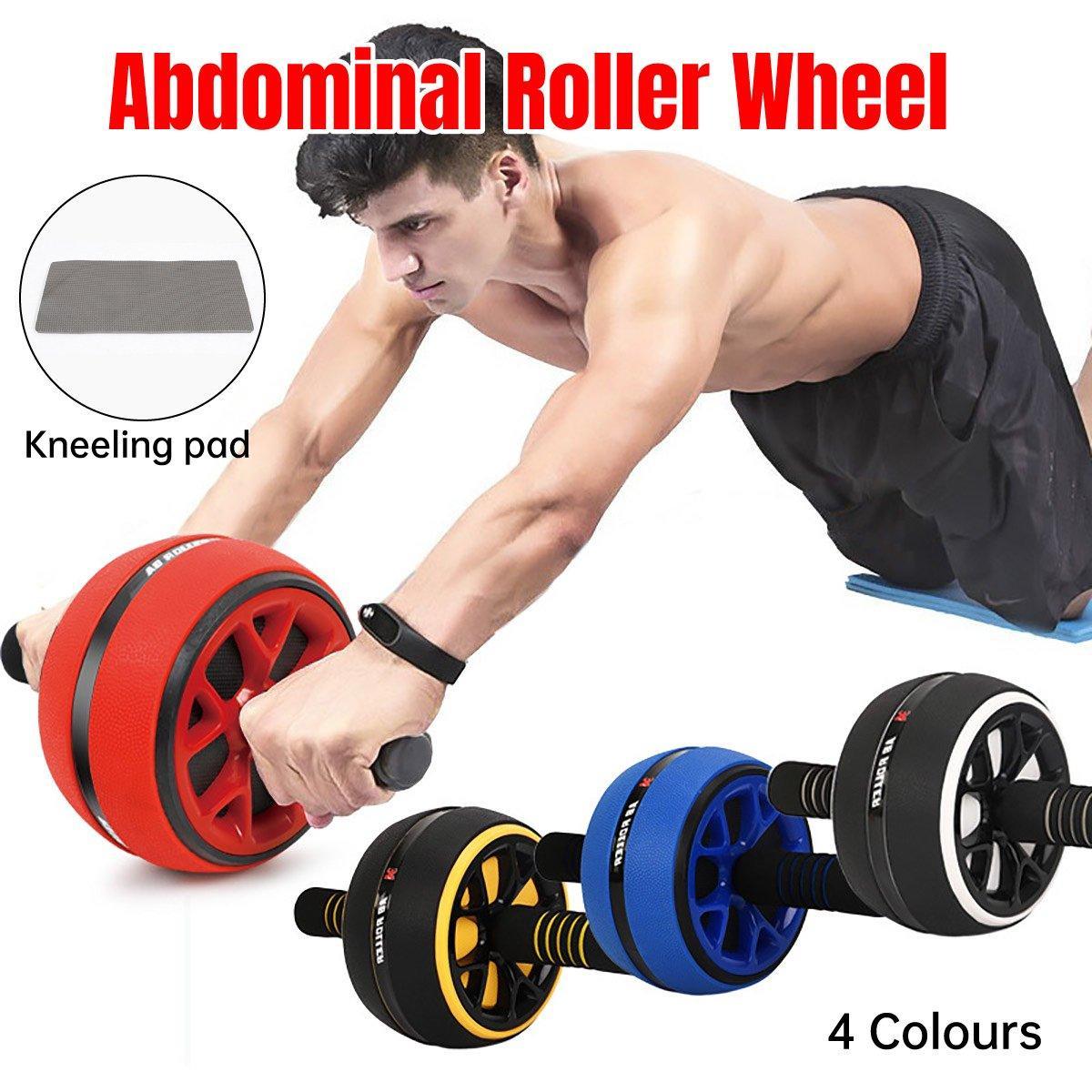 V528-FITNESS-YELLOW-399629-202509301800-00 Abdominal Muscle Wheel Exercise Roller Fitness Equipment for Home Gym Men Women - Yellow - Image 1