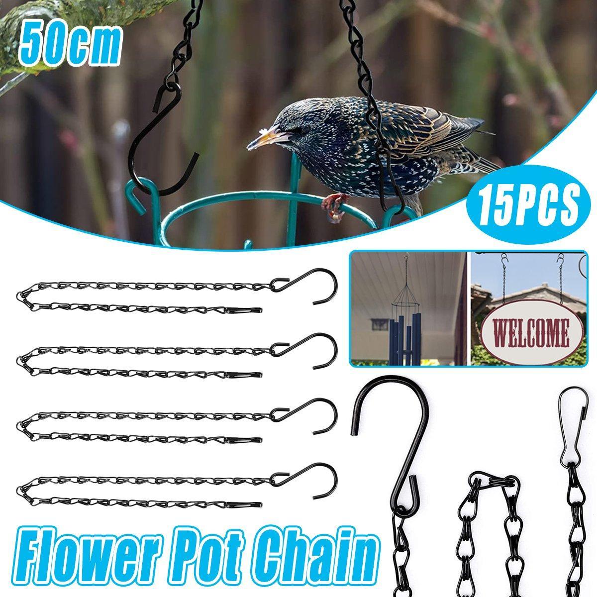 V528-FLOWER-POT-CHAIN-15PCS-689452-202509291754-00 15PCS Metal Hanging Chains for Plants Flower Pot Basket Garden Bird Feeder - Image 1