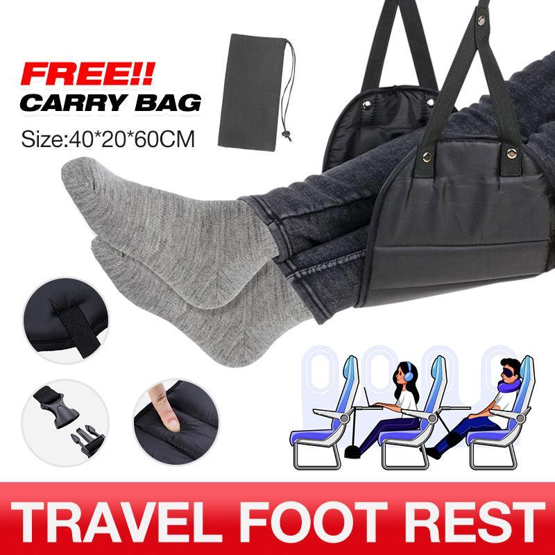 V528-FOOTREST-BLACK-35400-202509251210-00 Travel Foot Rest Footrest Leg Pillow Airplane Flight Foam Cushion Sling Hammock - Image 1