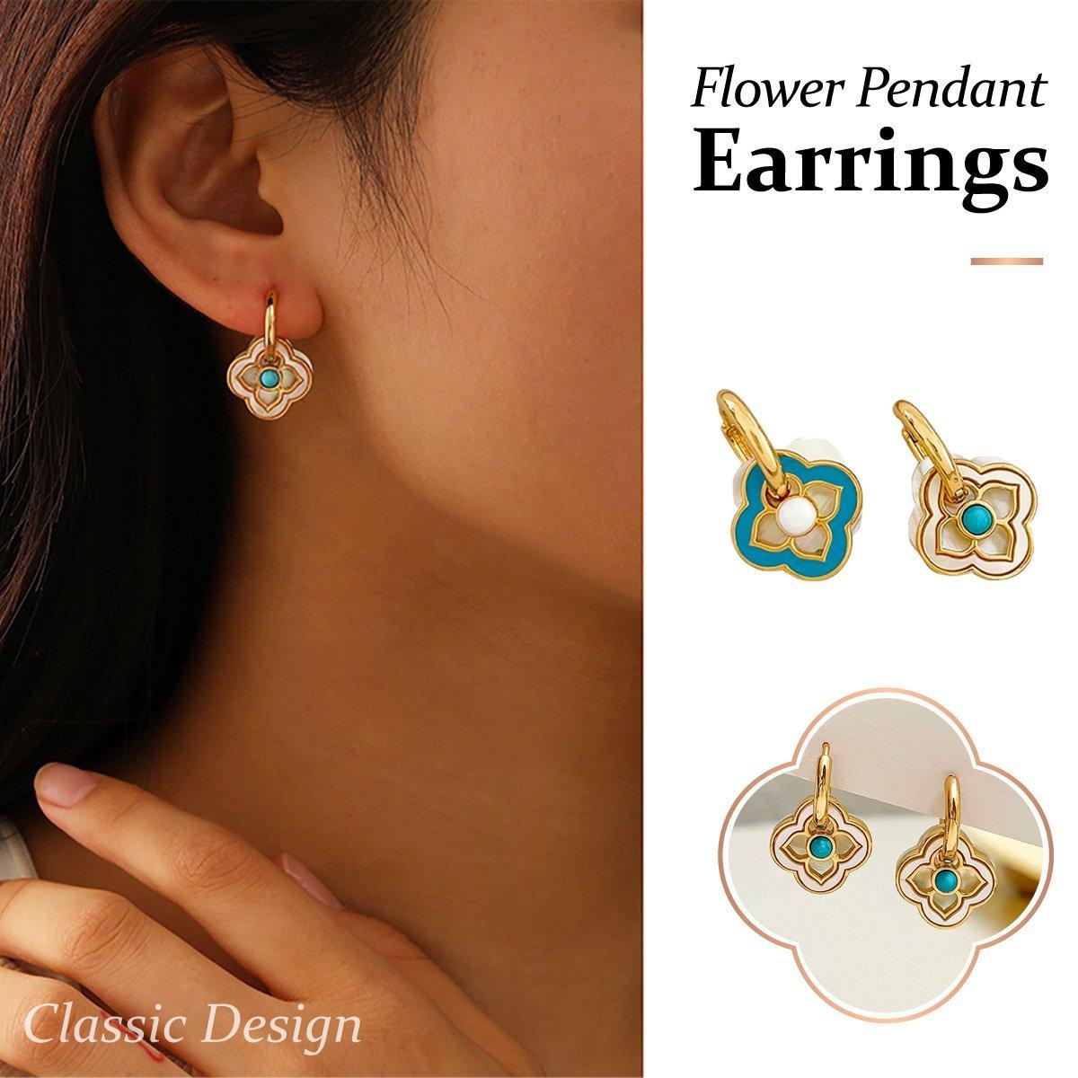 V528-FOUR-LEAF-CLOVER-701396-202509251630-00 New Chinese Style Multi-Wear Natural Shell Four-Leaf Clover Earrings for Women - Image 1