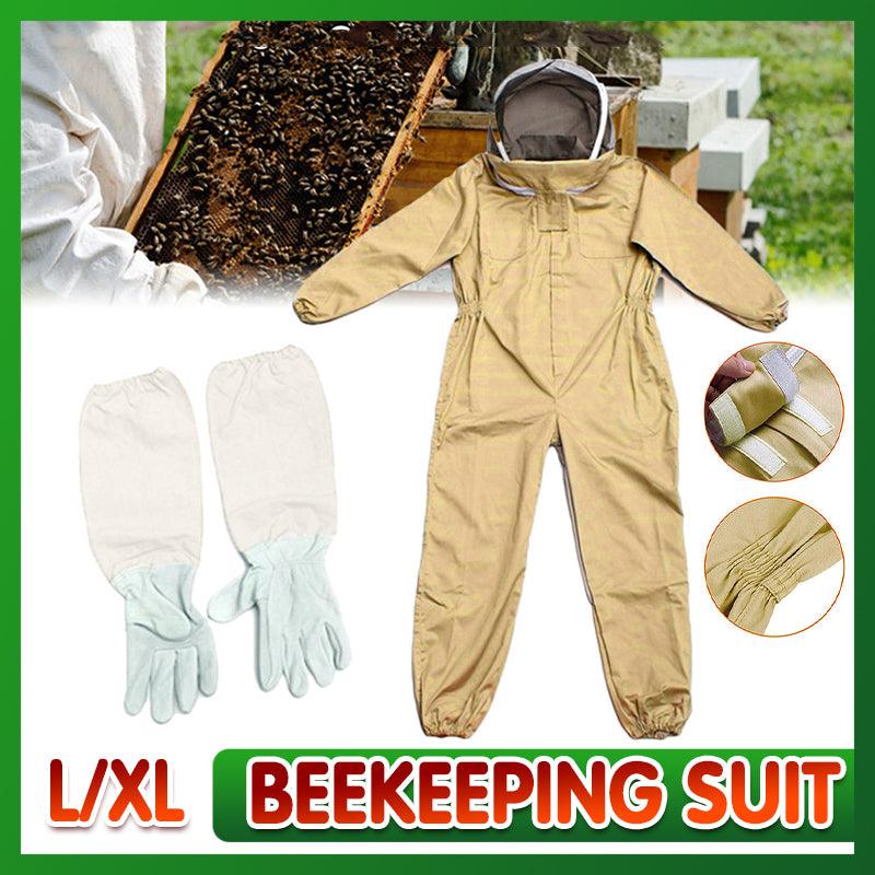 V528-FULLBEEKEEPINGSUIT-L-612562-202509301218-00 Full Beekeeping Suit Bee Suit Heavy Duty Leather Ventilated Keeping Gloves - L (with Gloves) - Image 1