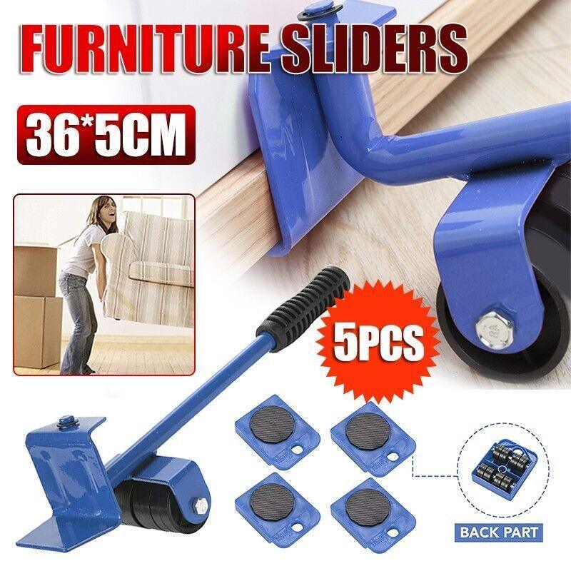 V528-FURNITURELIFTER-320669-202509291800-00 Furniture Lifter and Mover Tool Set 5PCS Heavy Duty Roller Sliders for Moving - Image 1