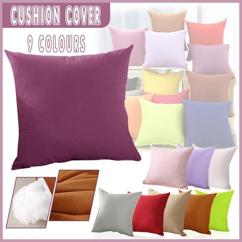 V528-GREY-50-3202-202510010854-00 50cm*50cm Multicoloured Plain Solid Colour Cushion Cover Decorative Pillow Case - Grey - Image 1