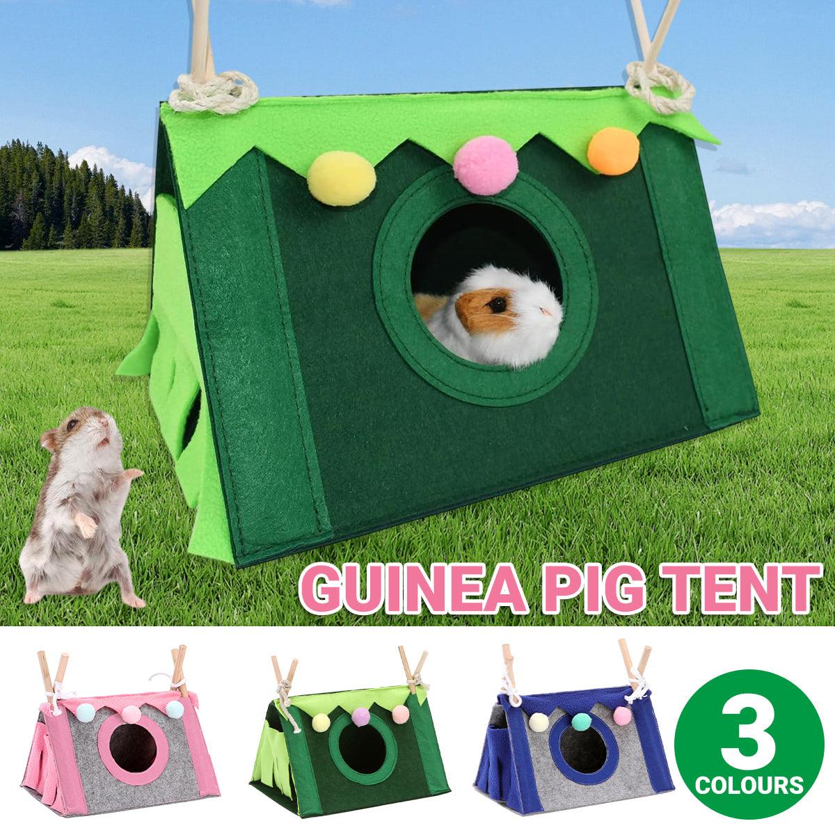 V528-HAMSTER-TENT-PINK-817532-202509301836-00 Hamster Tent Small Pet Hideout Pig Possum House Cool Triangle Nest Shelter - Pink - Image 1