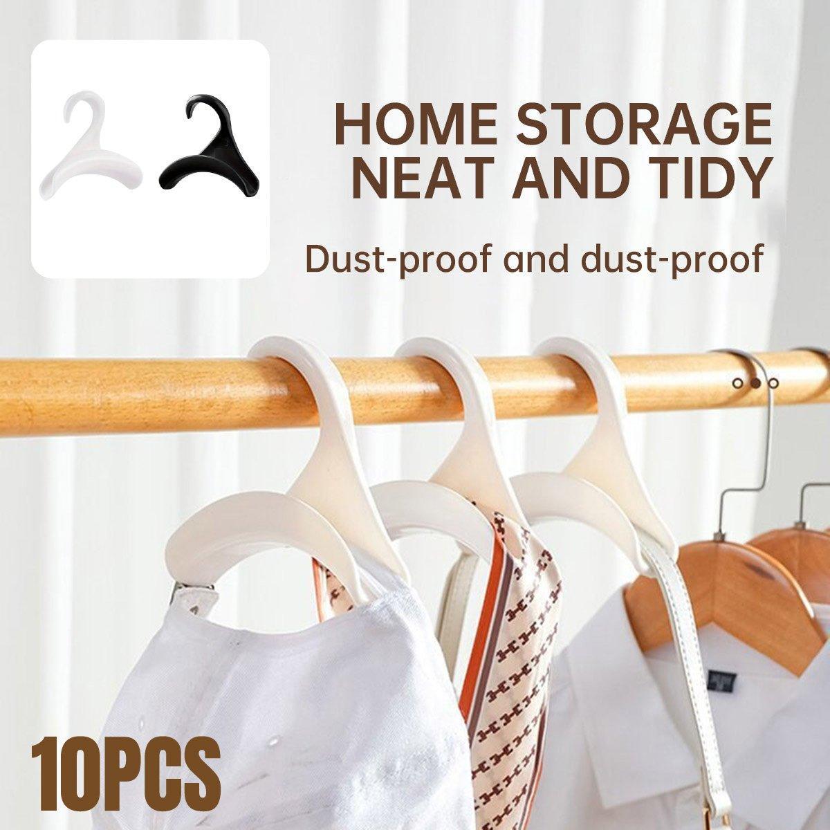 V528-HANGING-BAG-10PCS-WHITE-372877-202510010945-00 10PCS Wardrobe Plastic Storage Rack Hook Multi-Purpose Hanger Tie Scarf Holder - White - Image 1