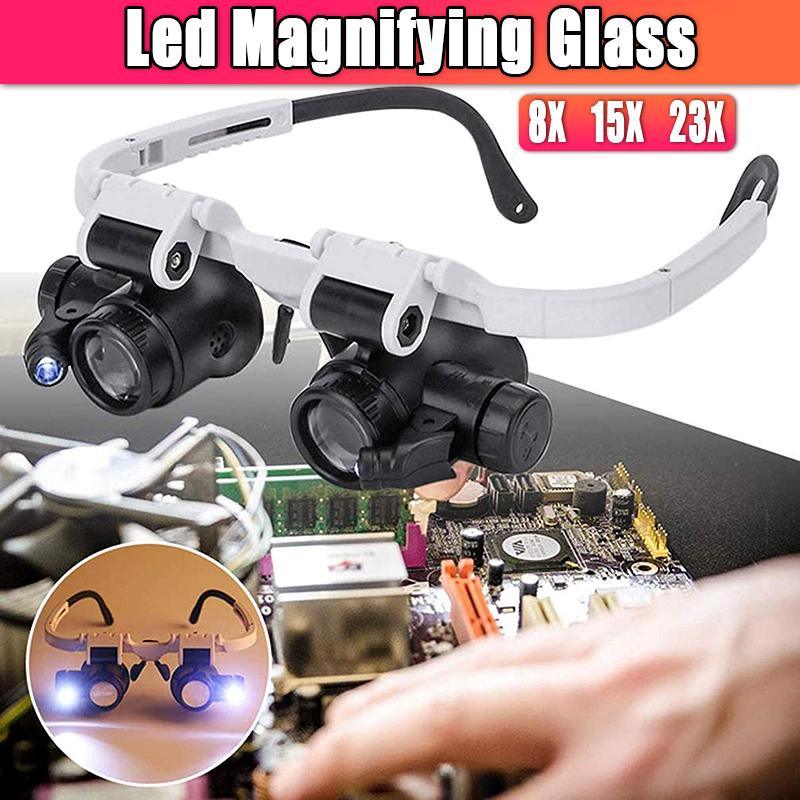 V528-HEAD-MOUNTED-MAGNIFIER-898928-202509251326-00 Three Types High Magnification Headgear Magnifier Magnifying Loupe Glasses Tool - Image 1