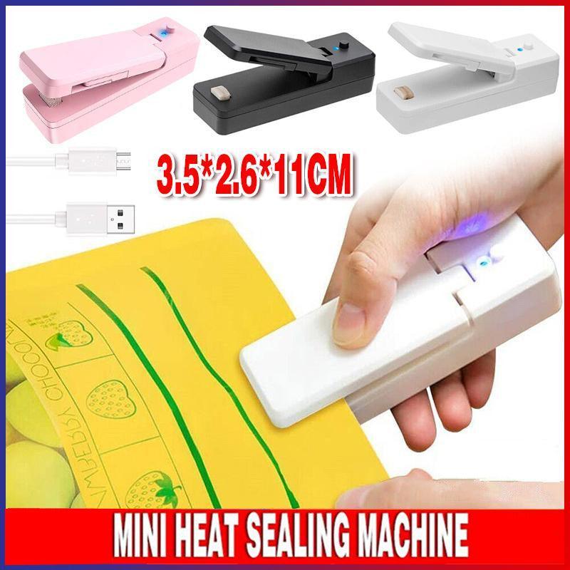 V528-HEATSEALINGMACHINE-PINK-371717-202510010200-00 Portable Mini Heat Sealing Machine USB Rechargeable Food Sealer Plastic Bag - Pink - Image 1