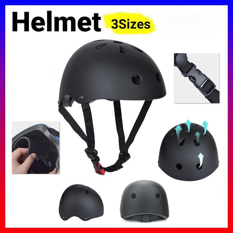 V528-HELMET-BLACK-M-536298-202509291754-00 Black Bike Skate Helmet with Adjustable Fit Lightweight Protective Design 3 Sizes - M - Image 1