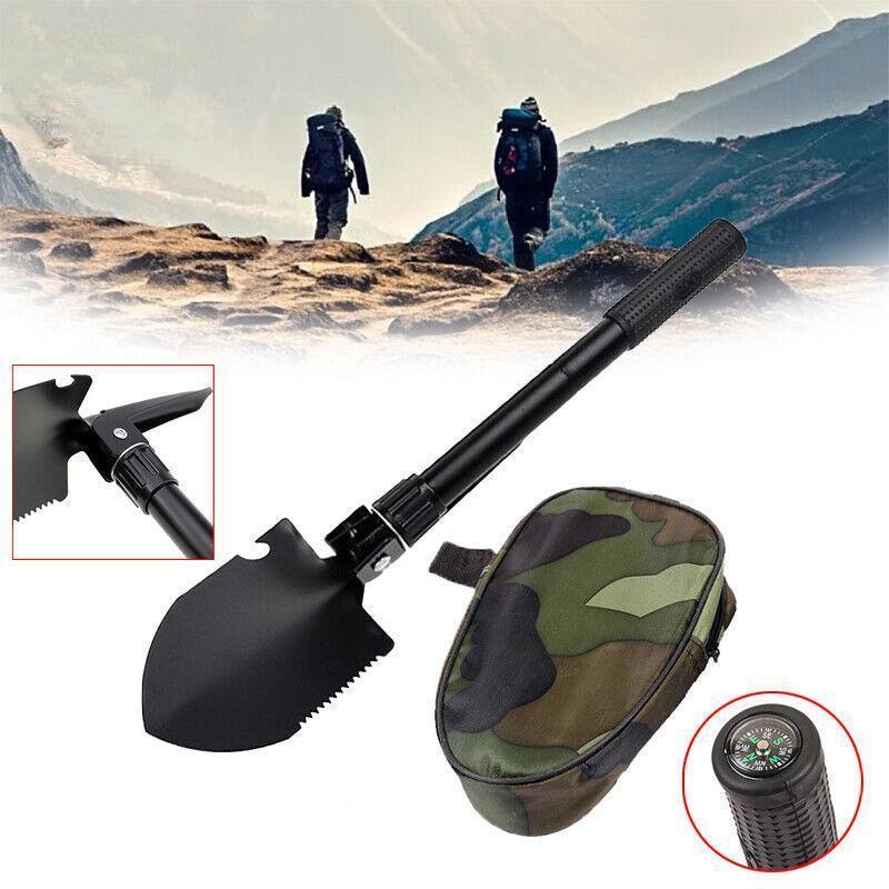 V528-HIKINGSPADE-176405-202509250941-00 Outdoor Survival Foldable Shovel Spade Garden Camping Hiking Camp Compass Au - Image 1