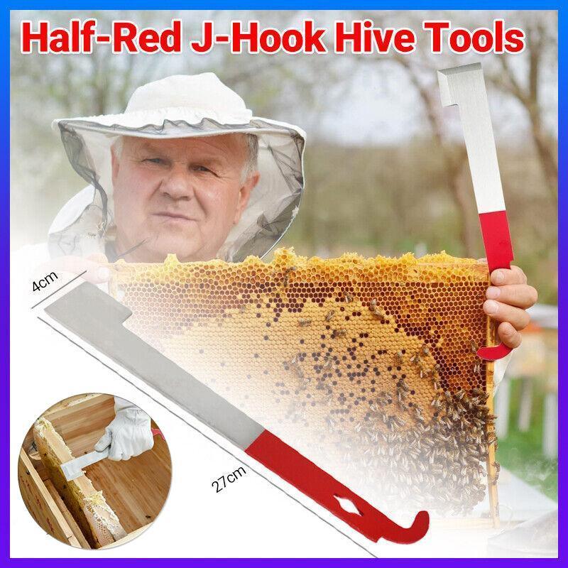 V528-HIVETOOL-2PCS-233609-202509291627-00 2X Stainless Steel Beekeeping Bee Hive Tools Hook Scraper J Shape Equipment Tool - Image 1