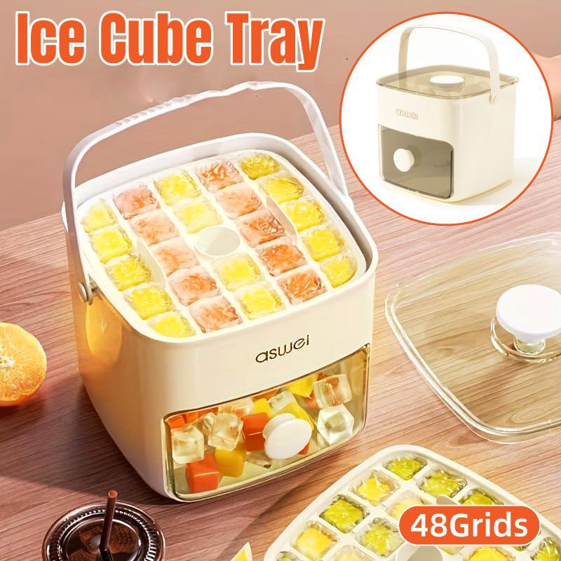 V528-ICE-CUBE-MOLD-120429-202509251346-00 Portable Ice Compartment Cube Mold Plastic Ice Making Box and Ice Cube Holder - Image 1