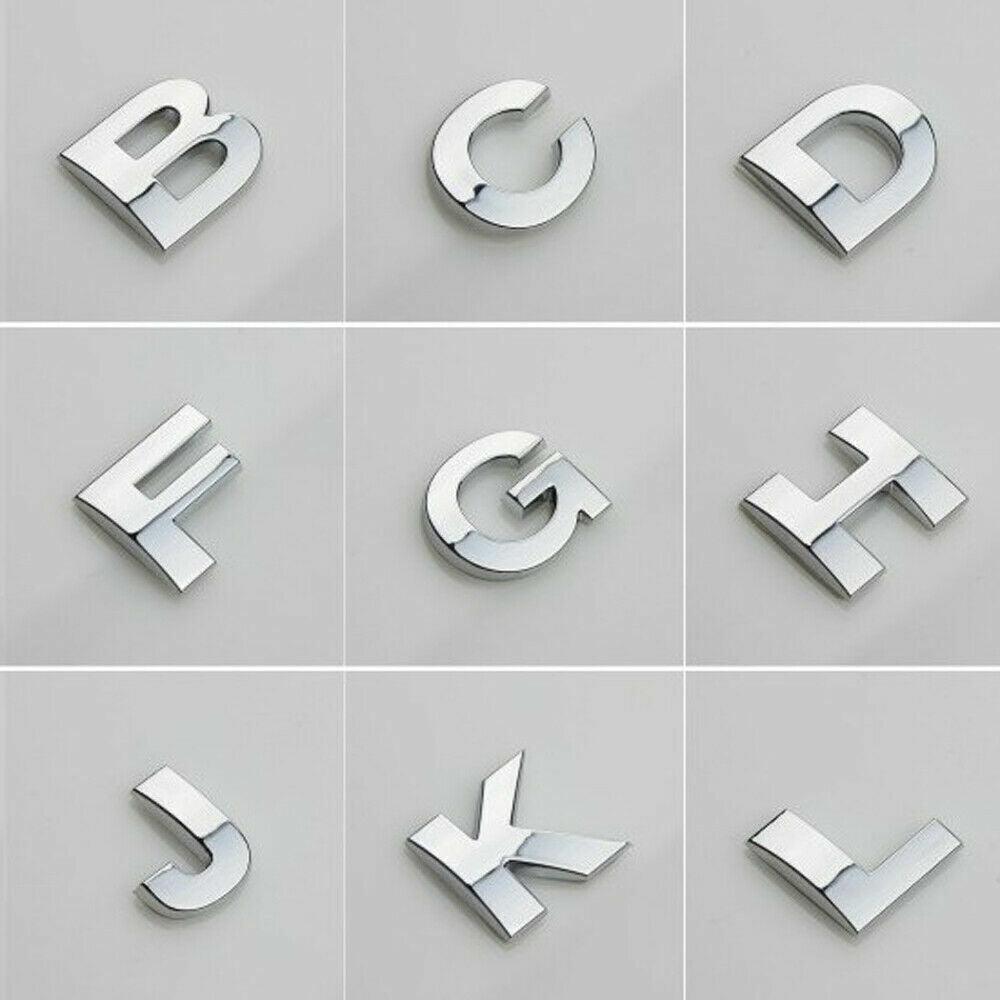 V528-LETTER-NUMBER-R98121-202510010009-00 A-Z Alphabet Letters Car Sticker Self Adhesive Auto Badge Emblem 3D Chrome Good - R - Image 1