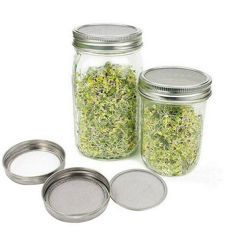 V528-LIDS-1SET-256301-202509251526-00 Seed Sprouting Lids Tools Strainer Screen Kits For Wide Mouth Mason Canning Jar - 1SET - Image 1