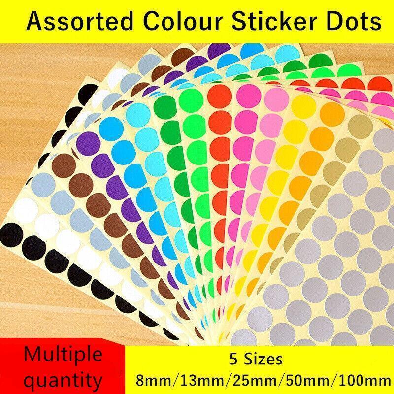 V528-LIGHTGREEN-100MM-2DOTS15531-202510010945-00 Green Assorted Sizes Colour Sticker Dots Adhesive Round Labels Circular Spot Scrapbook - 100mm*2 Dots - Image 1
