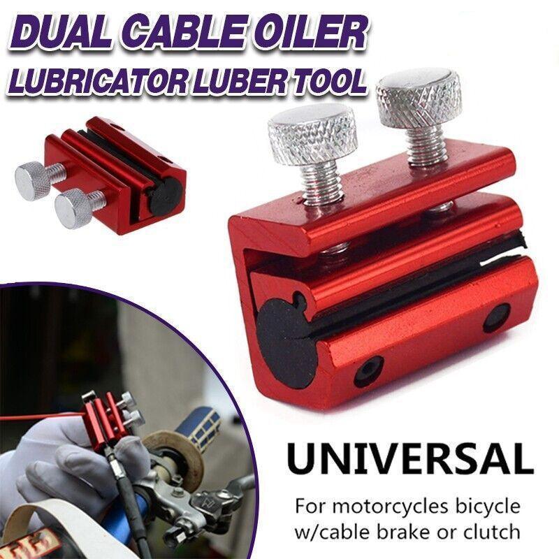 V528-LUBRICATORTOOL-RED-491217-202509250955-00 Universal Motorcycle Dual Cable Oiler Luber Lubricator Tool Mx Dirt Bike - Image 1