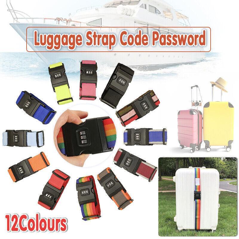 V528-LUGGAGESTRAP-ORANGE-288113-202510010309-00 Luggage Strap Code Password Travel Suitcase Secure Lock Safe Nylon Packing Belt - Orange - Image 1