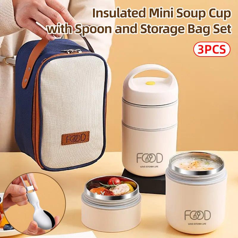 V528-LUNCH-BOX-2-WHITE-921456-202509251641-00 3pcs Insulated Lunch Box Soup Container Portable Breakfast Food Storage Box Set - Image 1