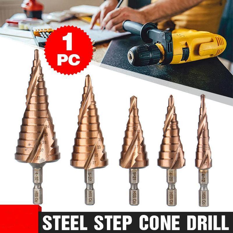 V528-M35COBALTSTEELSTEP-432-924450-202509302254-00 Hss M35 Cobalt Steel Step Cone Drill Bit Hole Saw Cutter 4-12/20/32Mm 5-21/27Mm - M35 Co 4-32mm - Image 1