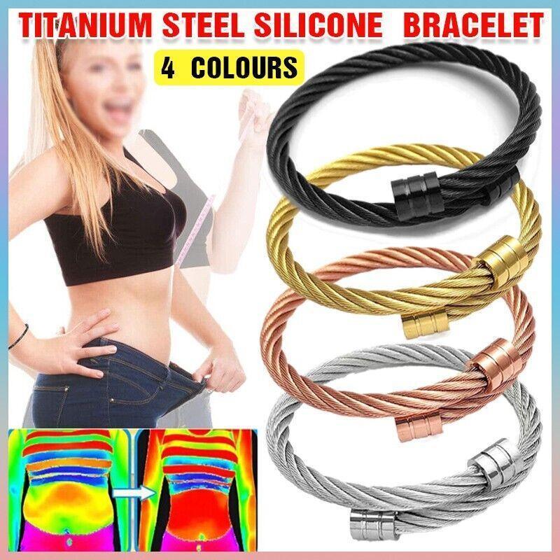 V528-MAGNETICBRACELETS-SILVER-460271-202509301800-00 Lymph Drainage Magnetic Bracelets Crainoc Titaniumion Osimium Bangle NEW - Silver - Image 1