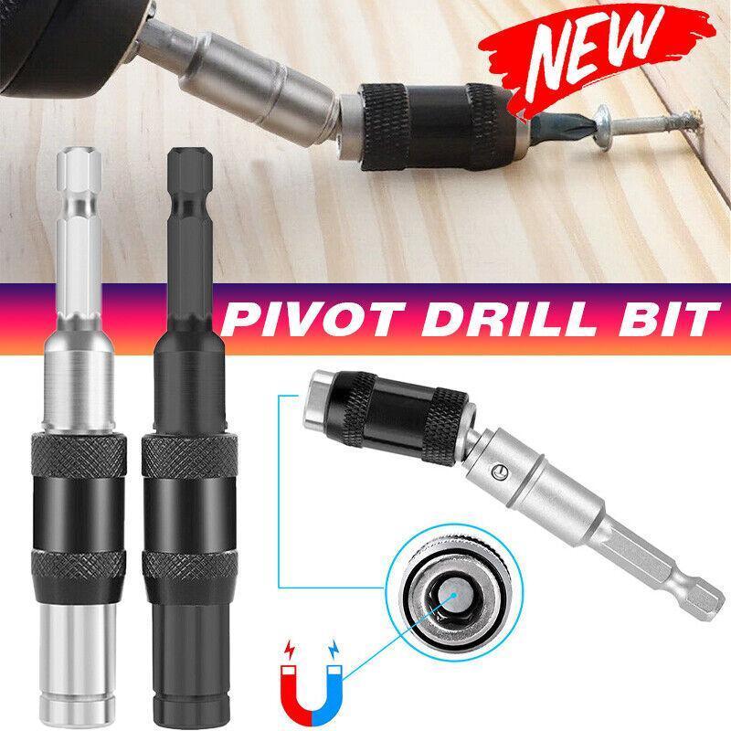 V528-MAGNETICPIVOT-SILVER-774428-202509301700-00 Pivoting Screwdriver Bit Holder Swivel Drill Adapter Tool for Impact Driver - Silver - Image 1