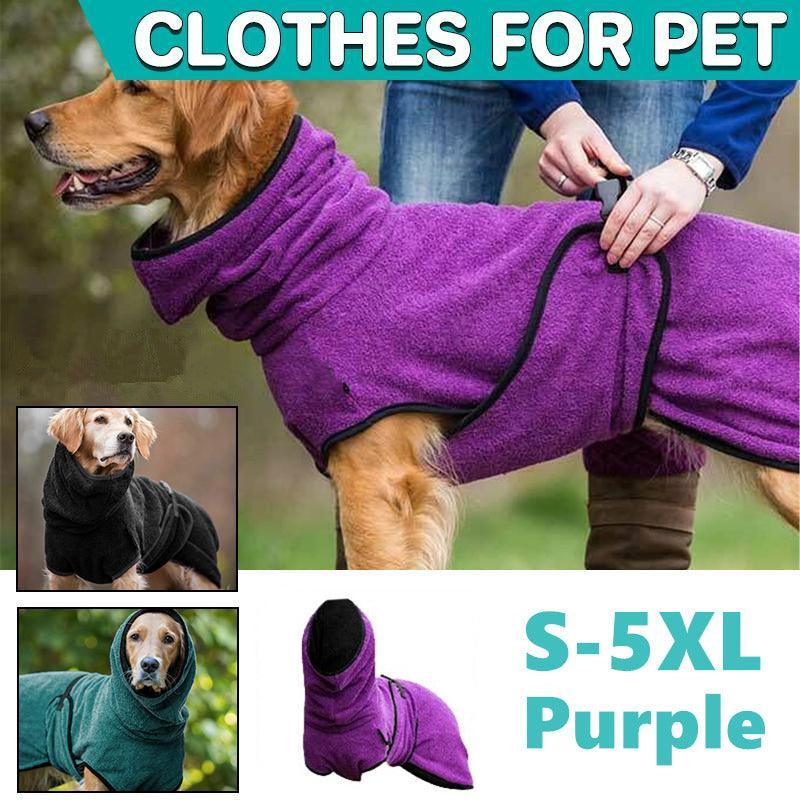 V528-MH00362-PURPLE-S-832706-202509302254-00 Dog Puppy HoodiesJacket Solid Coat Pet Winter Soft Warm Clothes S-5XL Purple - S - Image 1