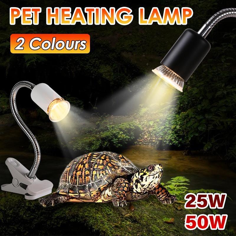 V528-MH00401-WHITE-25W-295970-202509301254-00 E27 Reptile Heat Lamp UVA UVB Turtle Lizard Heating Light with Clip - 25W Bulb + White Holder - Image 1
