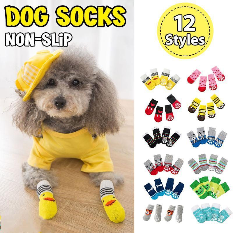 V528-MH00423-HSXB-M-902282-202509301854-00 Dog Socks Non-Slip Grip Slip Anti-Slip - Puppy Cat Pet Shoes Slippers M Size - Yellow Kumamoto - Image 1