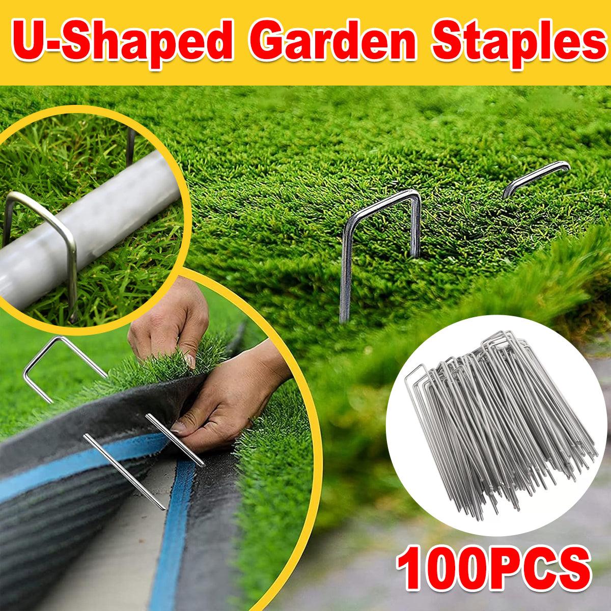 V528-NAIL-100PCS-40-100MM-924438-202509291509-00 100pcs U Shape Ground Stakes Gardening Spikes Landscape Anchor Pins - Image 1