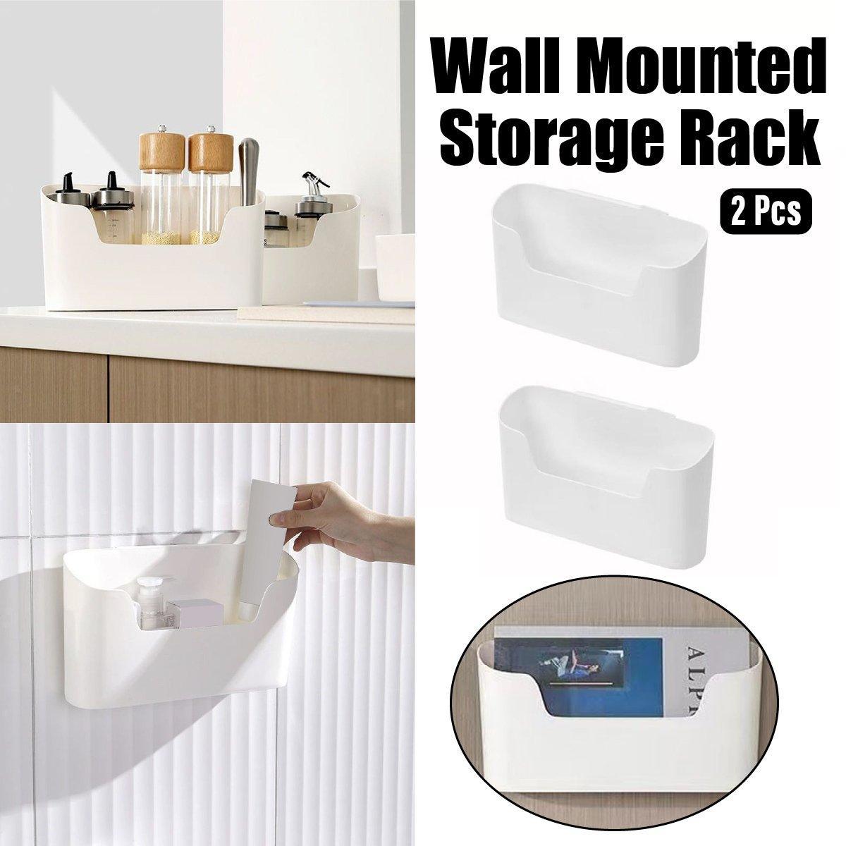 V528-ORGANIZING-BOX-2PCS-555965-202509251035-00 2PCS Wall Mounted Storage Rack Kitchen Bathroom Cabinet Door Sundries Holder - Image 1