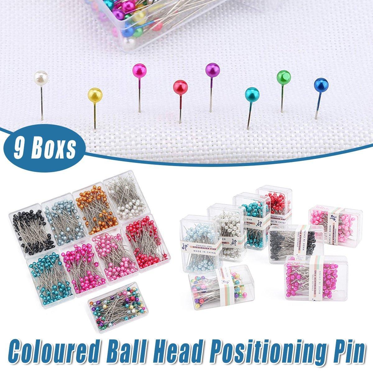 V528-PEARL-NEEDLE-9BOX-336656-202509251652-00 9Boxs Multicolor Pearl Head Pins Sewing Craft Needles for Cross Stitch Quilting - Image 1