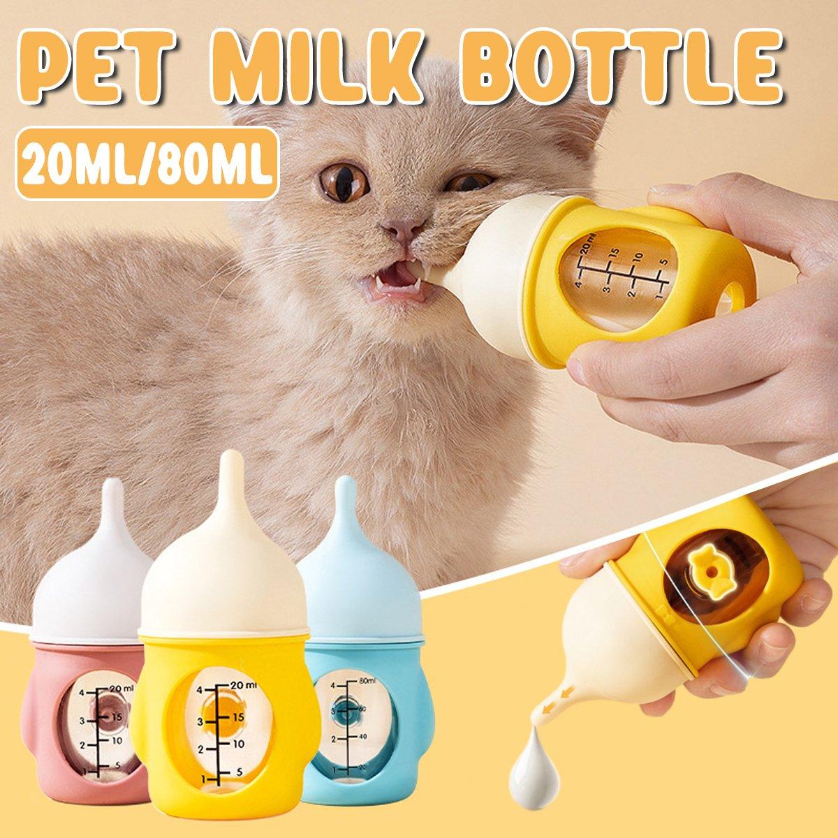 V528-PET-BOTTLE-BLUE-20ML-998196-202510011127-00 Silicone Pet Milk Feeding Bottle with Scale for Small Puppies and Kittens 20ml 80ml - 20ml-Blue - Image 1