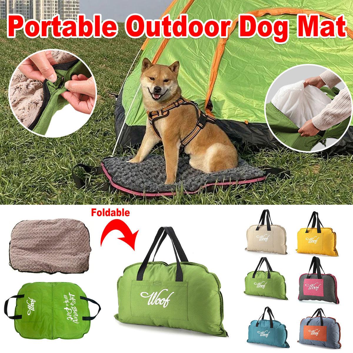 V528-PET-MAT-HG-GREEN-S-502243-202509302000-00 Portable Folding Pet Kennel Zippered Outdoor Dog Bed Travel Mat Waterproof - Green - Image 1