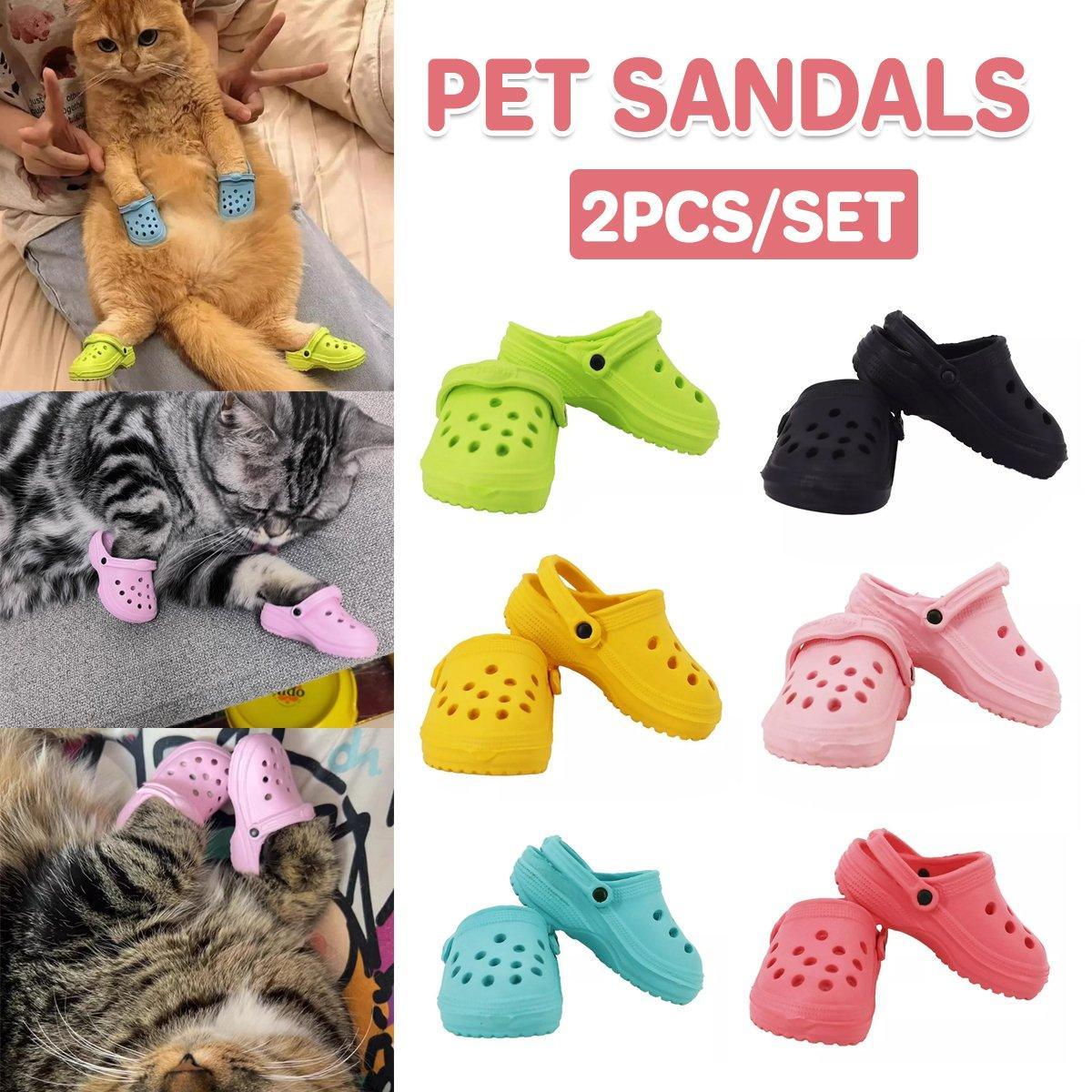 V528-PET-SLIPPERS-BLACK-521970-202510010800-00 2pcs Shoe Charms Accessories for Shoes Bags Clothing Pet Shoes Decorative Set - Black - Image 1