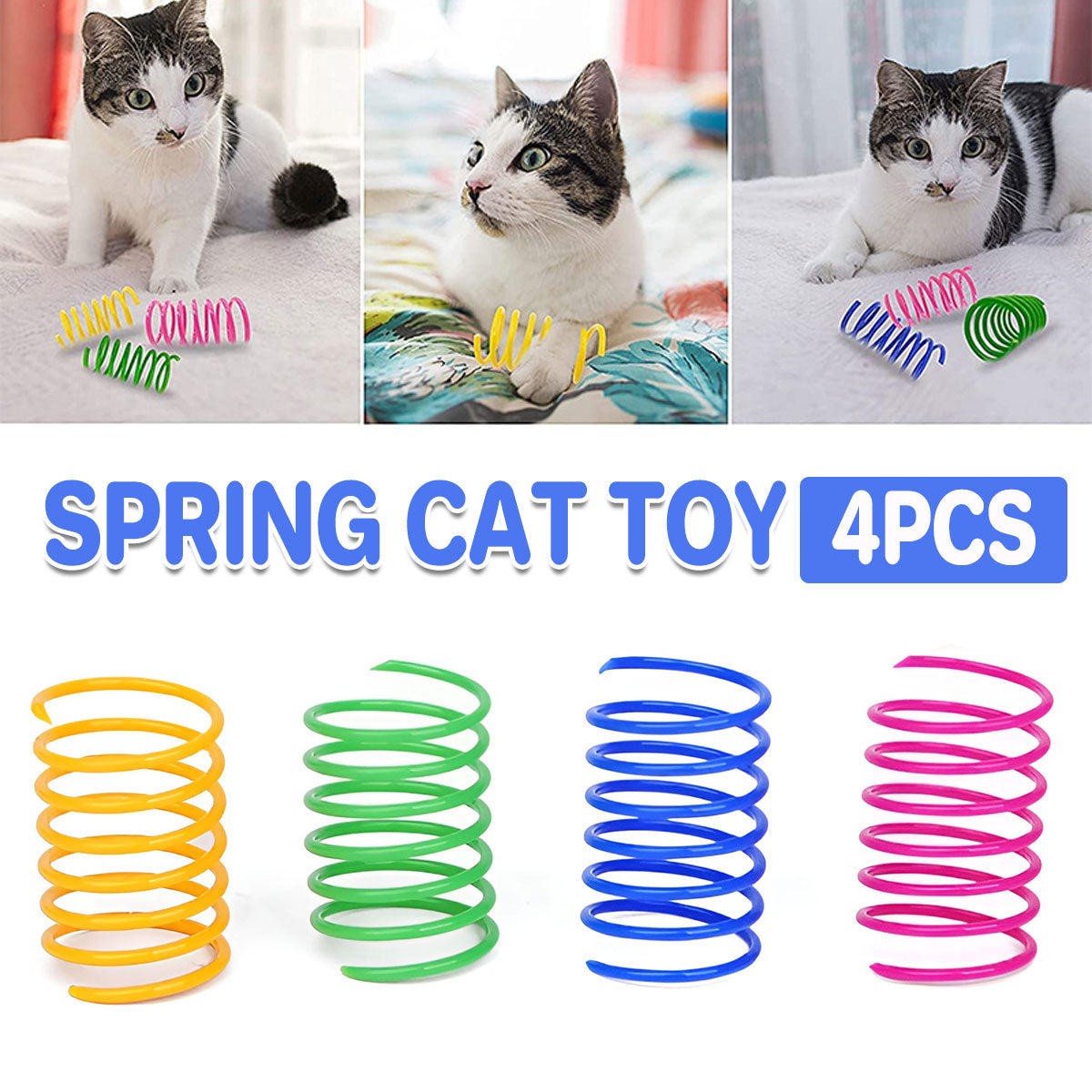 V528-PET-TOY-4PCS-806037-202509251536-00 4PCS Cat Spring Toys Colourful Plastic Jumping Toy for Kitten Interactive Play - Image 1