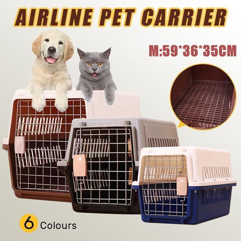 V528-PETAIRBO-BLUE-M-86716-202510010654-00 M Size Dog Cat Rabbit Portable Tote Crate Pet Carrier Kennel Travel Airline Carry Bag - Blue - Image 1